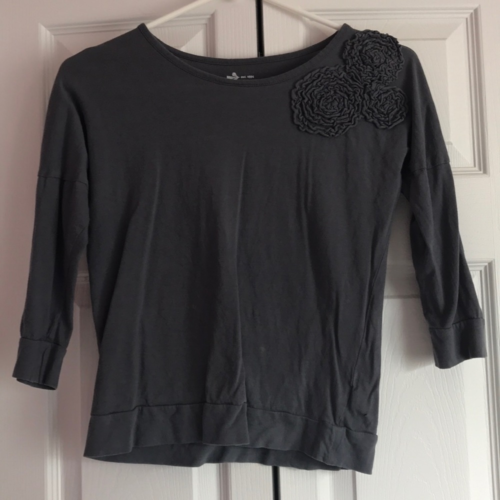 Grey Mid-Sleeve Shirt
